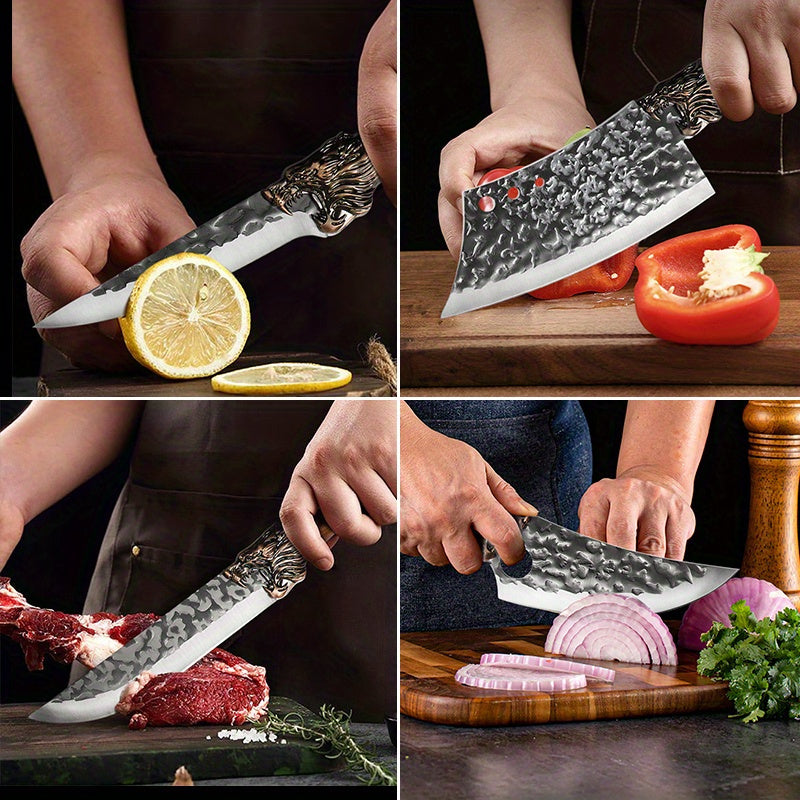 6pcs, Professional Kitchen Chef Knife Set, Stainless Steel Boning Knife Chef Knife Utility Knife Cutting Knife Fish Knife Butcher Knife for Kitchen Convenience