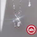 925 sterling silver butterfly sparkling pendant necklace, simple style, jewelry gift for Valentine's Day parties, weddings, daily wear