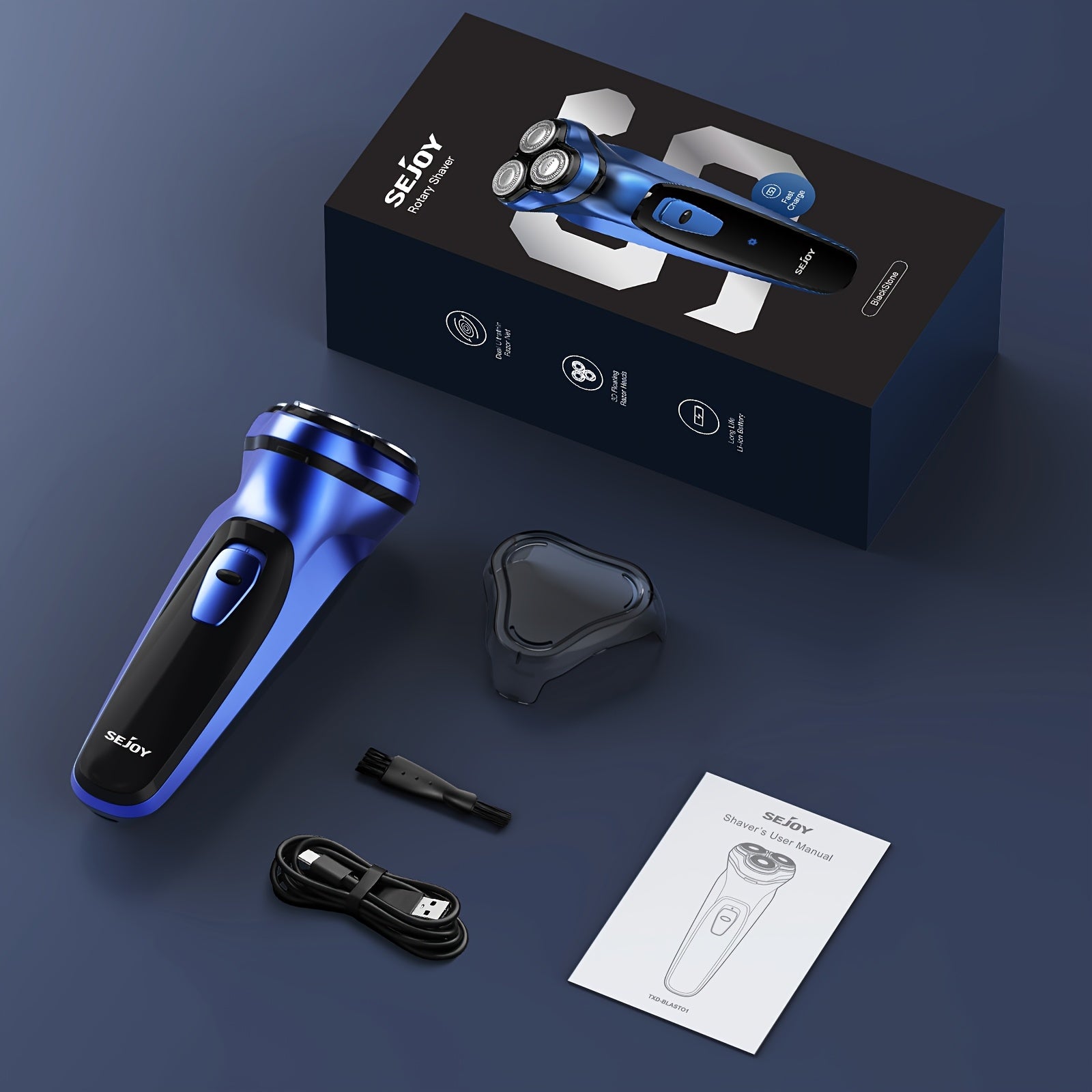 Sejoy Electric Shaver for Men with 3D Floating Head, Pop-Up Trimmer, LCD Display & 1-Hour Fast Charge – Rechargeable Cordless Razor, Perfect Valentine's Day & Father's Day Gift