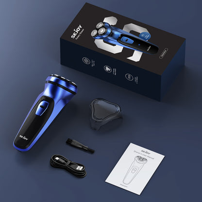 Sejoy Electric Shaver for Men with 3D Floating Head, Pop-Up Trimmer, LCD Display & 1-Hour Fast Charge – Rechargeable Cordless Razor, Perfect Valentine's Day & Father's Day Gift
