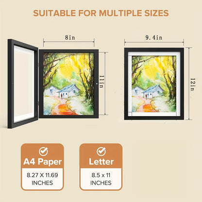 Kids Art Frames Front Opening Changeable – Children Artwork Storage Display Frame Holds 50 Pieces for Wall, Set of 2 or 4 (Drawings, Crafts & Art Projects)