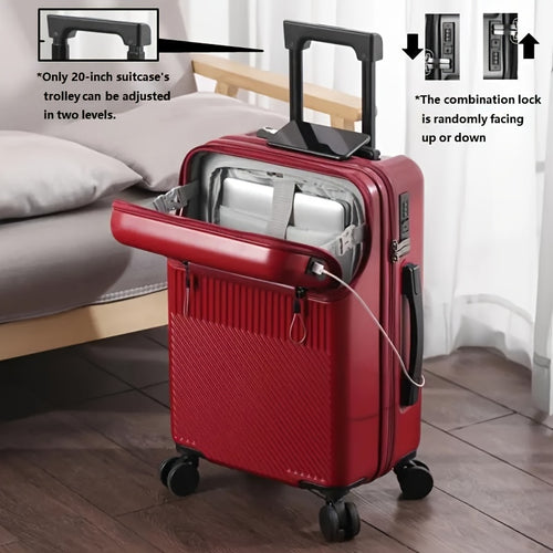20-Inch Carry-On Trolley Suitcase with Password Lock & Spinner Wheels – Large Capacity Lightweight Boarding Luggage for Daily Travel | Unisex Design | ShopVora CA