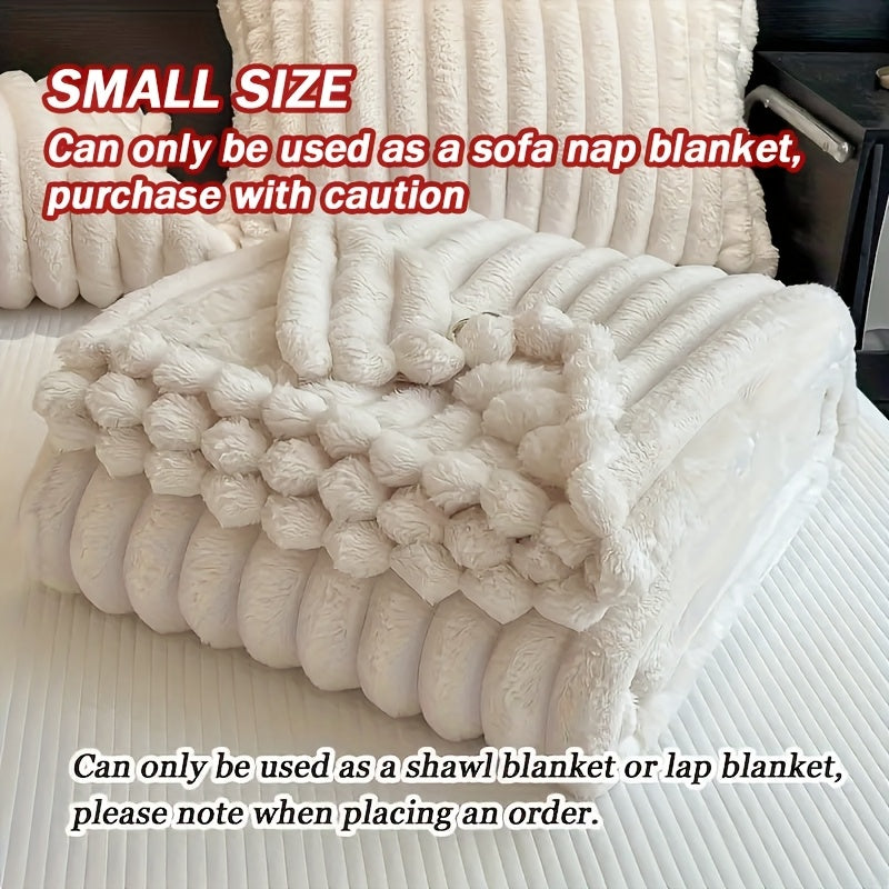 Extra Large Faux Rabbit Hair Fleece Blanket – Thickened Reversible Thermal Blanket for All Seasons, Soft & Comfortable Throw for Bed, Sofa, Office & Camping, Machine Washable, White Dark Gray Pink Blue, Throw to King Size