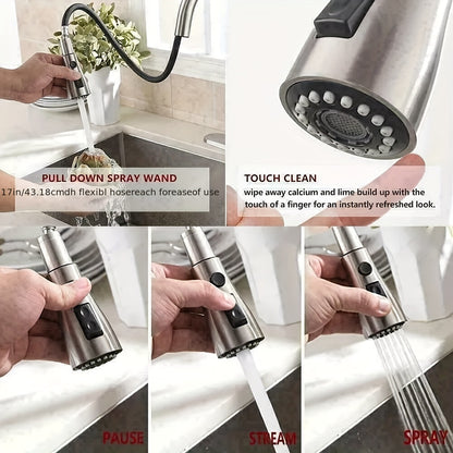 Kitchen Faucet with Pull Down Sprayer High Arc Single Handle – Brushed Nickel, Matte Black & Brushed Gold Finish, Commercial Modern Kitchen Sink Faucet for RV & Home
