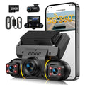 LAMTTO Dash Cam Front And Rear Inside with Hardwire Kit for 24h Security Parking Monitor, 360 Degree View 4 Channel Dash Camera Front 1080P Left 1080P Right 1080P Rear 1080P for Cars Left Right, IR Night Vision Dashcam, Free 128GB Card