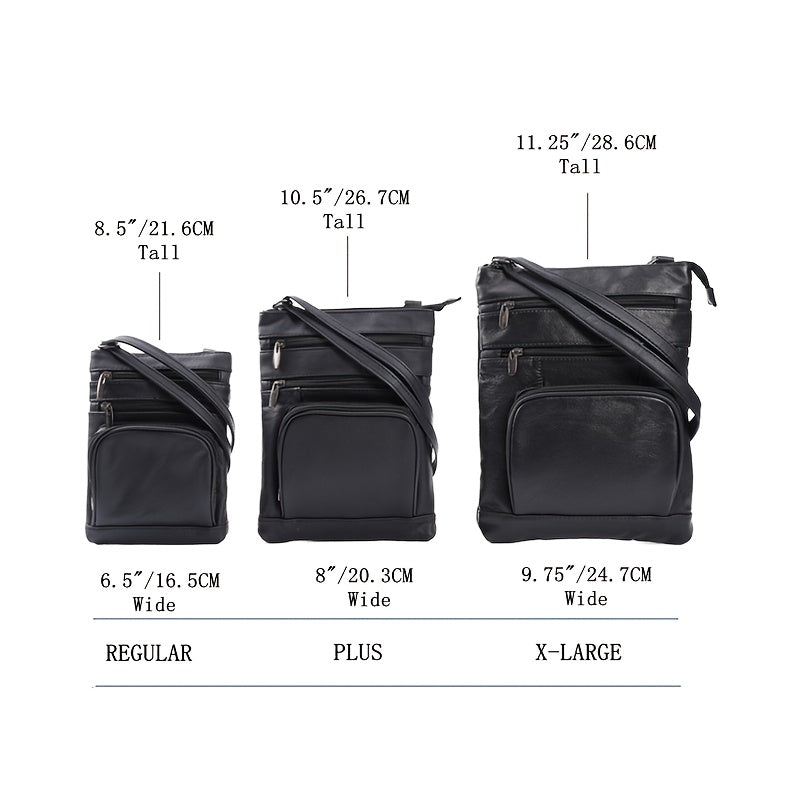 Genuine Leather Shoulder Bag, Adjustable Shoulder Strap Messenger Bag, Fashionable Handheld Design, Multifunctional Smartphone Storage Bag