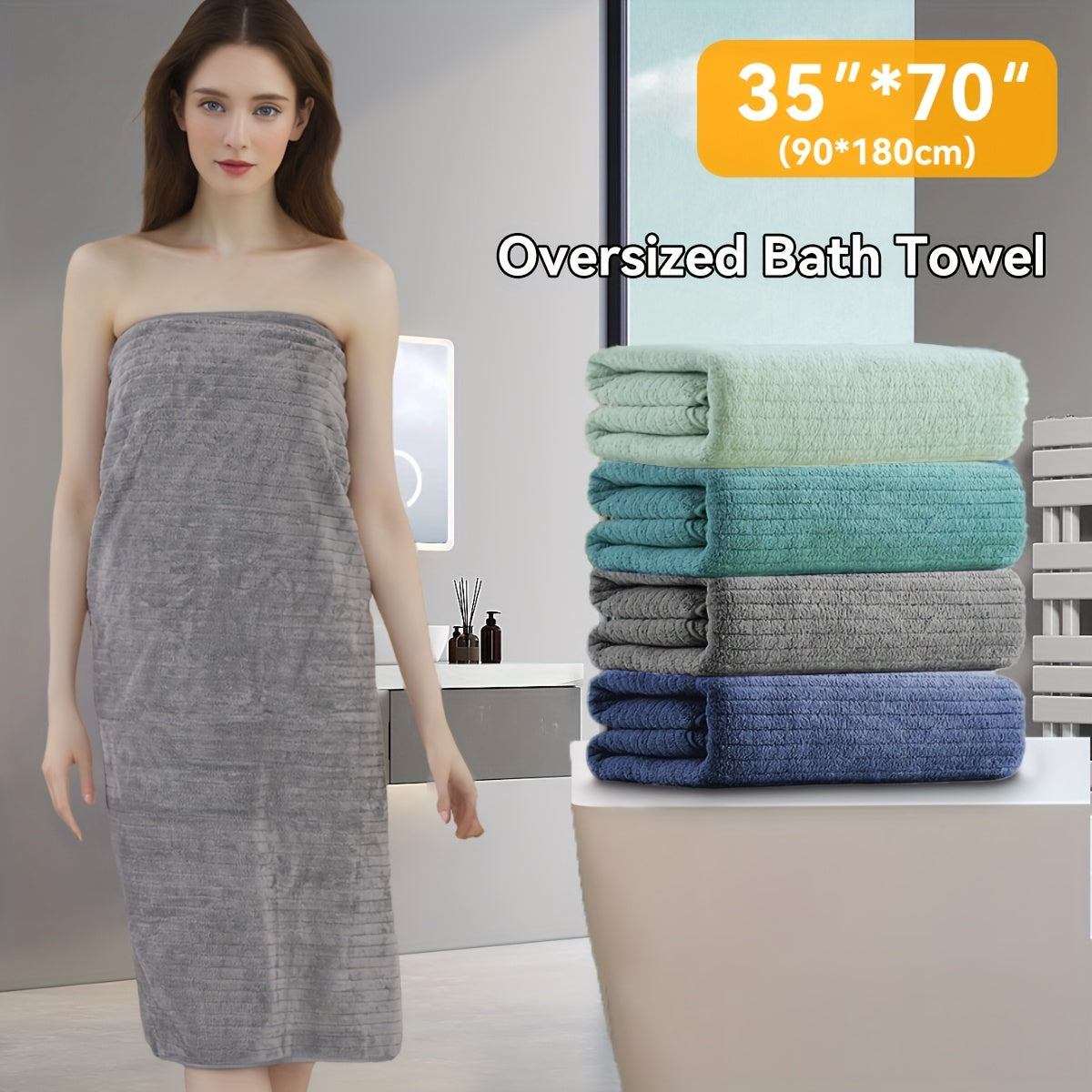 Extra Large Bath Towel Set 35x70in – Super Absorbent Quick-Dry Soft Towels for Gym, Hotel & Home | Vibrant Colours, Contemporary Style | 2-Pack & 4-Pack Options | Perfect Gift | ShopVora CA
