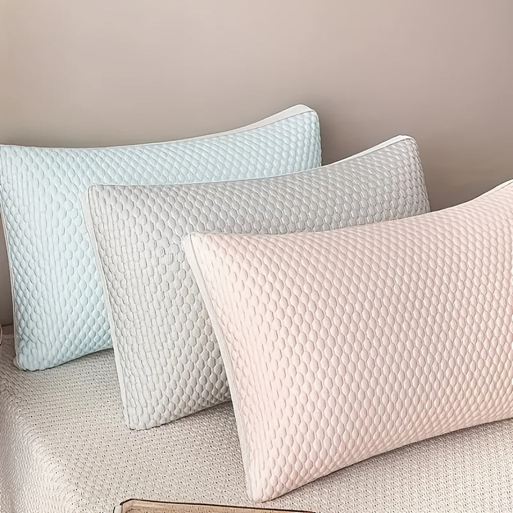 Fiber Filling Cooling Bed Pillows 2-Pack with Satin Zipper Cover – Breathable Moisture-Wicking Neck Support Sleep Pillow, Medium Firmness, All-Season Home Bedding