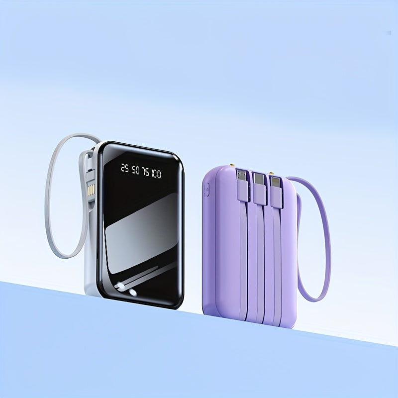 50000mAh Portable Large Capacity Mobile Power Bank, Spare Battery Pack, Fast Charging, Built-in Intelligent Digital Display Of Power/multiple Data Cables/flashlight, Outdoor Portable Emergency Power Supply Device, Gift for Relatives And Friends