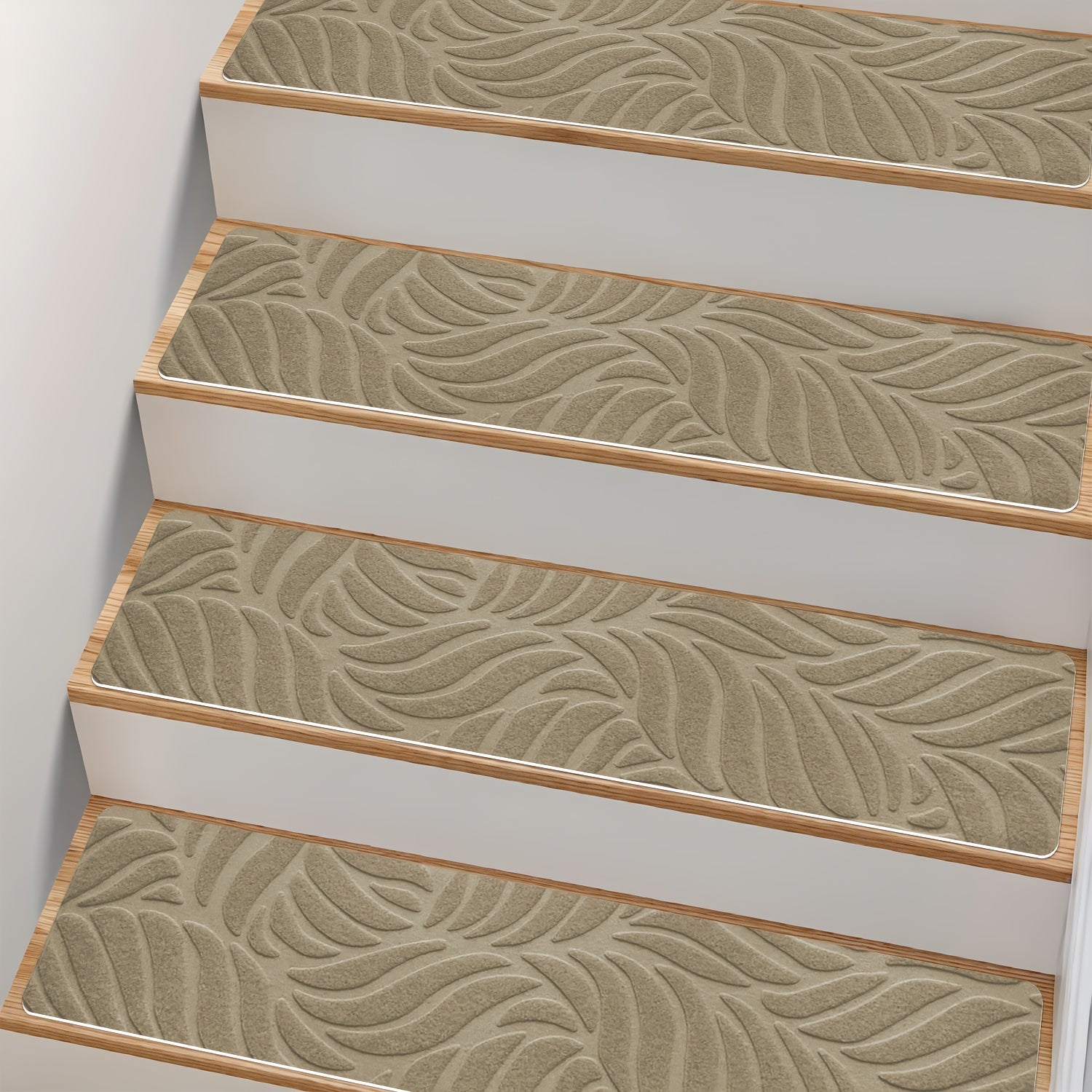 Anti-Slip Self-Adhesive Stair Treads – 3D Embossed, 30x8 Inch, 7/15-Piece Set, Indoor & Outdoor Stair Mats for Pets & Seniors, No-Tool Install, Scratch Resistant, Cut-to-Fit Design