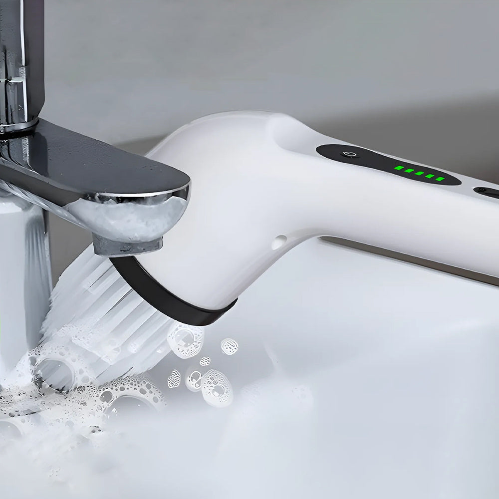 Cordless Electric Brush Rotary Washer, Dual Adjustable Speed, for Cleaning Home,Christmas Gift,Xmas Gift, Adjustable And Detachable Alloy ARM Up To 125cm,Handle Shower Washer with 9 Replaceable Brush Heads, Suitable for Floors, Bathrooms, Bathtubs, Car,Ti