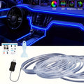 196-Inch Cuttable Automotive Interior LED Light Strips, RGB Usb-Controlled LED Lighting Kits, 8-Color Automotive Neon Lights, Flexible Control Optical Fibers And Music Synchronization Rhythms, Suitable for Car Doors, Consoles And Instrument Panels