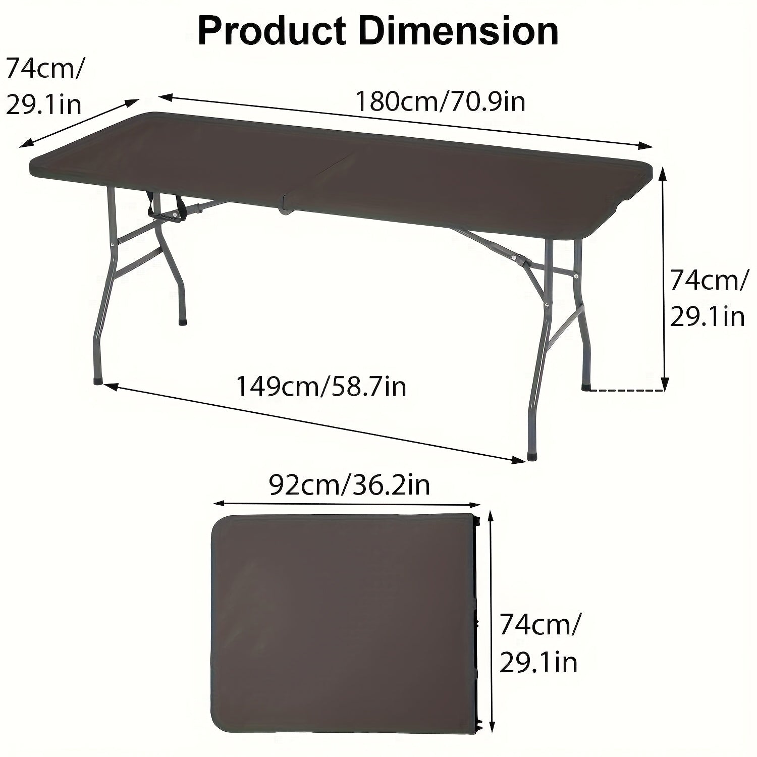 Portable Folding Table Heavy Duty 4FT 6FT 8FT Plastic Camping Table Foldable Lightweight Picnic Party Dining Table Indoor Outdoor for BBQ Beach Kitchen Office Wedding Events Canada