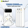 Portable 10000/20000Mah Mobile Power Bank with Built-In Charging Cable - Ultra-Thin Portable Charging Pack, 5V/2A Fast Charging Power Bank, LED Power Display, Suitable for Mobile Phones And Tablets, a Must-Have for Outdoor Travel