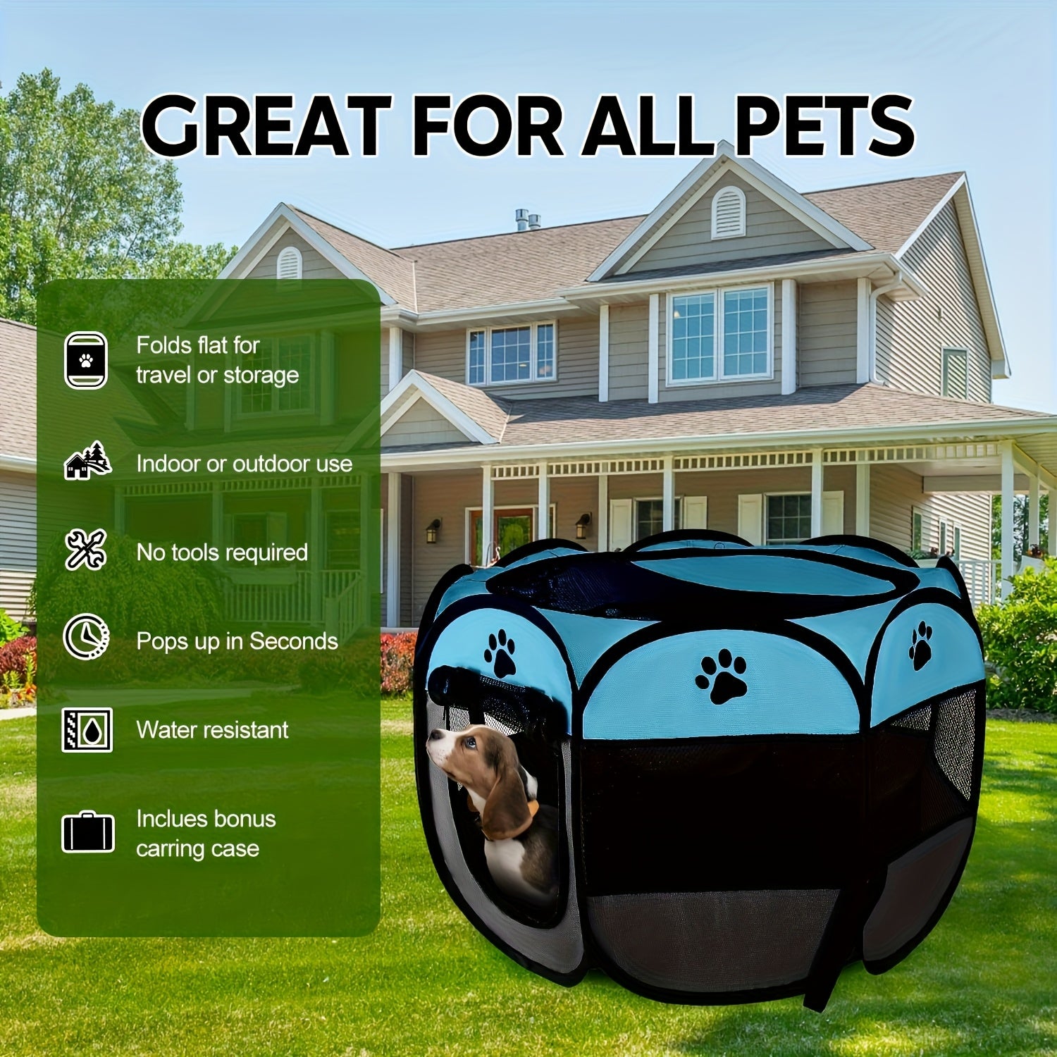 Foldable Octagonal Pet Fence Pet Tent Oxford Cloth Scratch