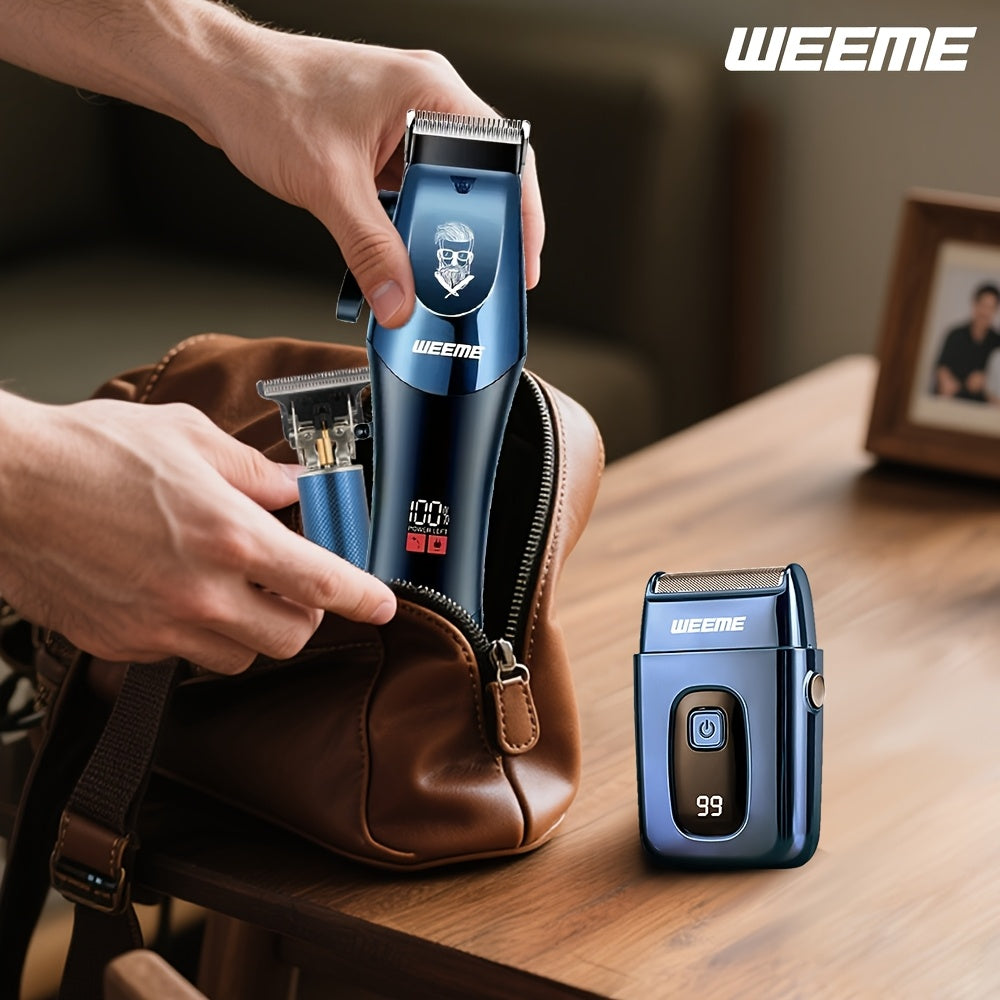 Professional Hair Clipper Set with T-Blade Zero Gap Trimmer – USB Rechargeable LCD Display, 2pcs/3pcs Men’s Electric Hair Cutting Kit, Portable Home Travel Grooming, Father’s Day Gift | ShopVora CA
