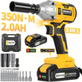 21V Wireless Electric Impact Wrench, Equipped with 1/2 Lithium Batteries, Charger, Toolbox, Sockets And Complete Accessories, High Torque Power Tool Set for Car Repair, Home Maintenance, Garage Work, Gift for Men & Fathers