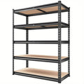 Heavy-Duty Storage Shelves with a Capacity of 2000 Pounds, Featuring Five Tiers And Dimensions of 72 Inches in Height, 35.55 Inches in Width, And 16 Inches in Depth. Ideal for Garages, Basements, Warehouses, And Pantries, Utility Shelves