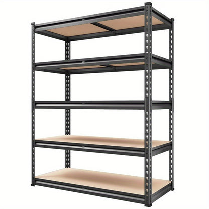 Heavy-Duty 5-Tier Metal Storage Shelves 2000 lbs Capacity 72" H x 35.55" W – Garage, Basement & Warehouse Utility Shelving Unit
