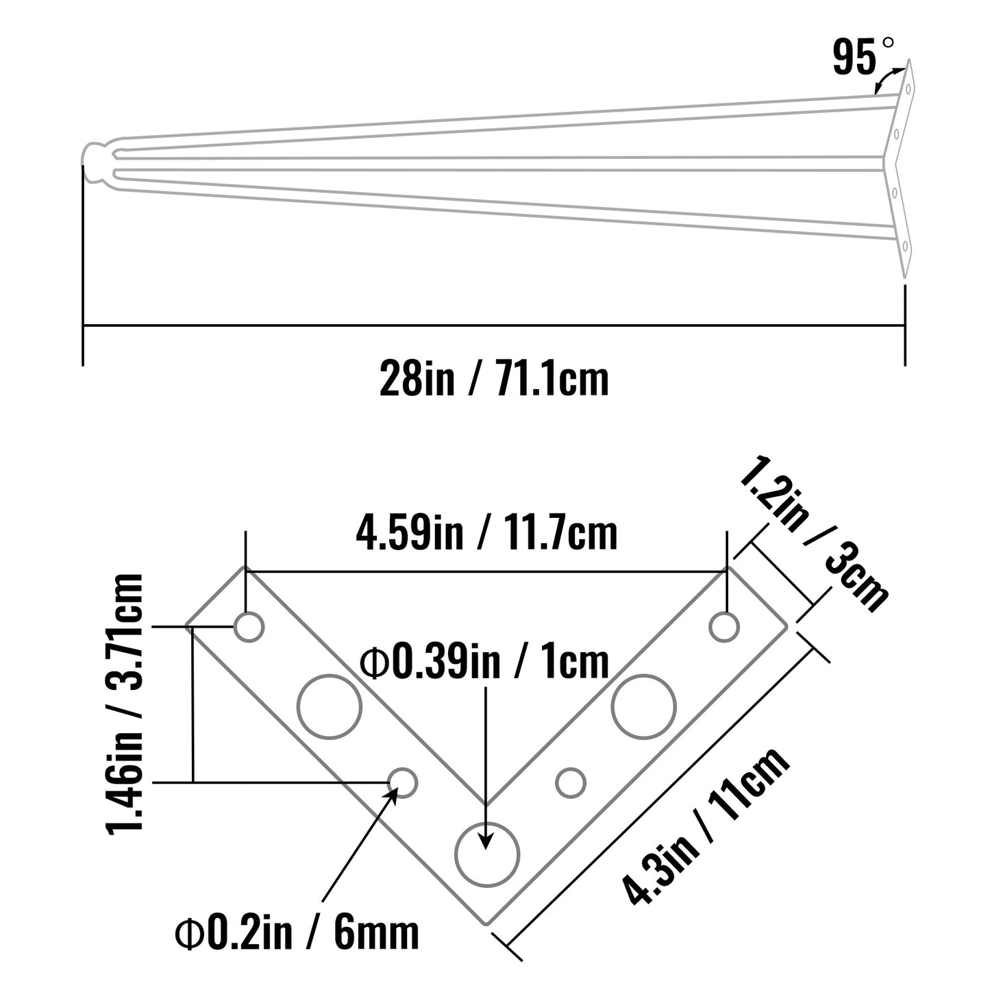 Hairpin Table Legs Set of 4 – Carbon Steel 3-Rod Design, 220 lbs Each, 16–40 Inch – Heavy Duty DIY Furniture Legs for Desk, Bench, Dining Table & Chairs – Black Powder Coat