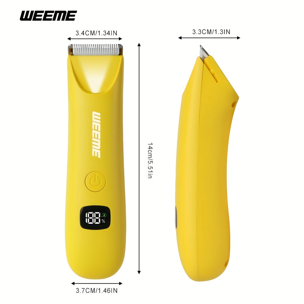 WEEME Precision LED Bikini & Body Trimmer For Men & Women - Painless Hair Removal, Skin-Friendly, USB Rechargeable, Lithium Battery, LCD Display, Perfect Father'S Day Gift For Him, Precision Trimmer| Gentle Epilator|Painless Removal