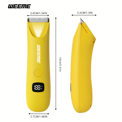 WEEME Precision LED Bikini & Body Trimmer for Men & Women – Painless Hair Removal, USB Rechargeable, LCD Display, Skin-Friendly Epilator, Father's Day Gift