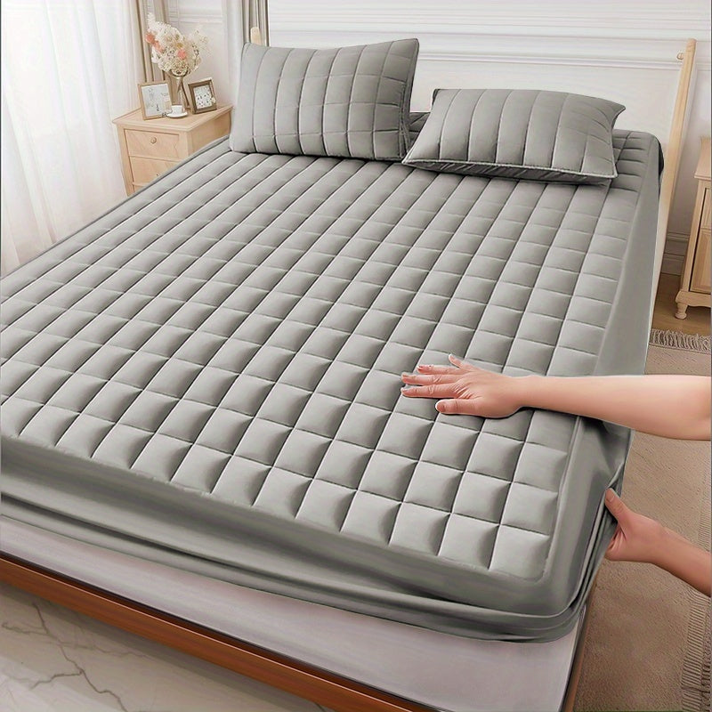 1pc 1pcs Cooling Mattress Protector with Deep Pocket (Suitable for 9-15" Beds) - Soft Quilted Bed, -Regulating, Fits Most Mattresses for s,, for all-Season Use, Minimalist