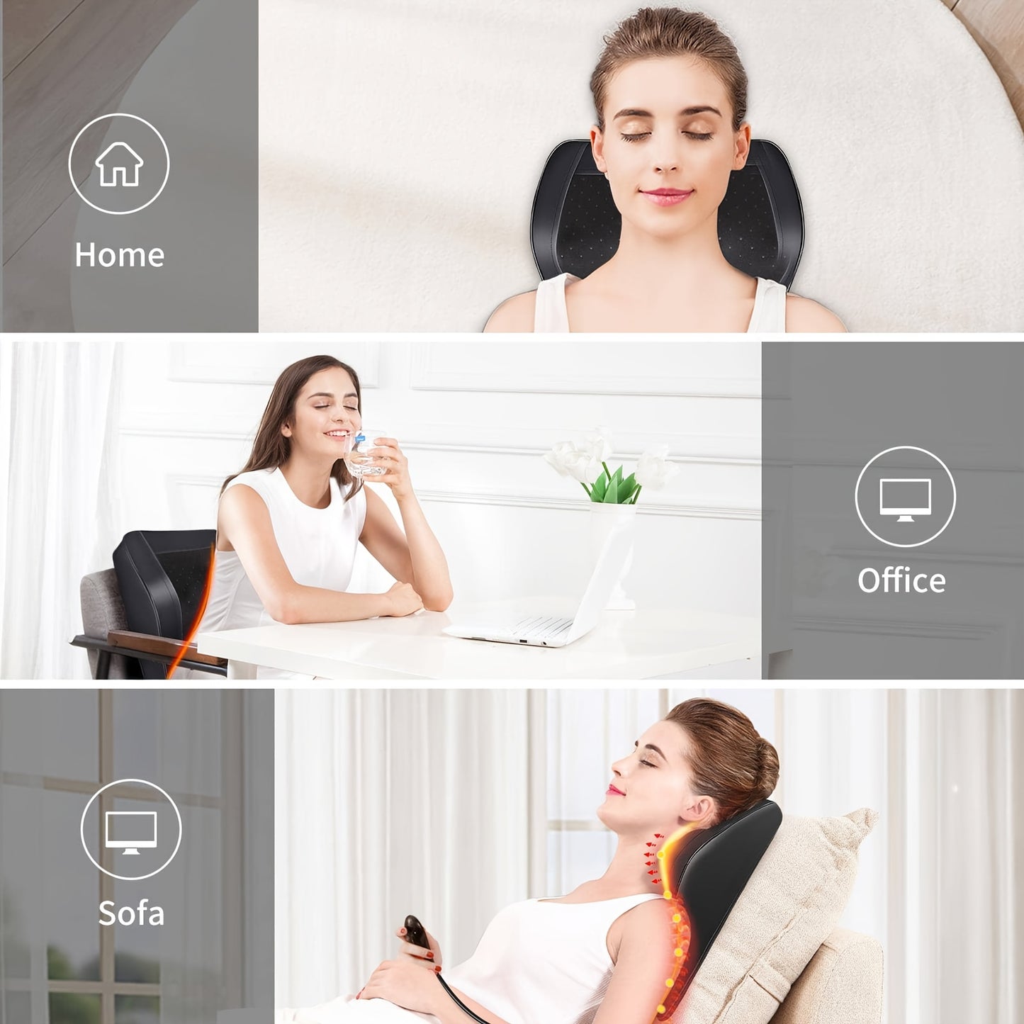 Shiatsu Neck & Shoulder Massager with Heat – Kneading, Rolling & Vibrating for Traps, Back, Legs & Body, Portable for Home, Office & Travel, Gift for Men & Women | ShopVora CA