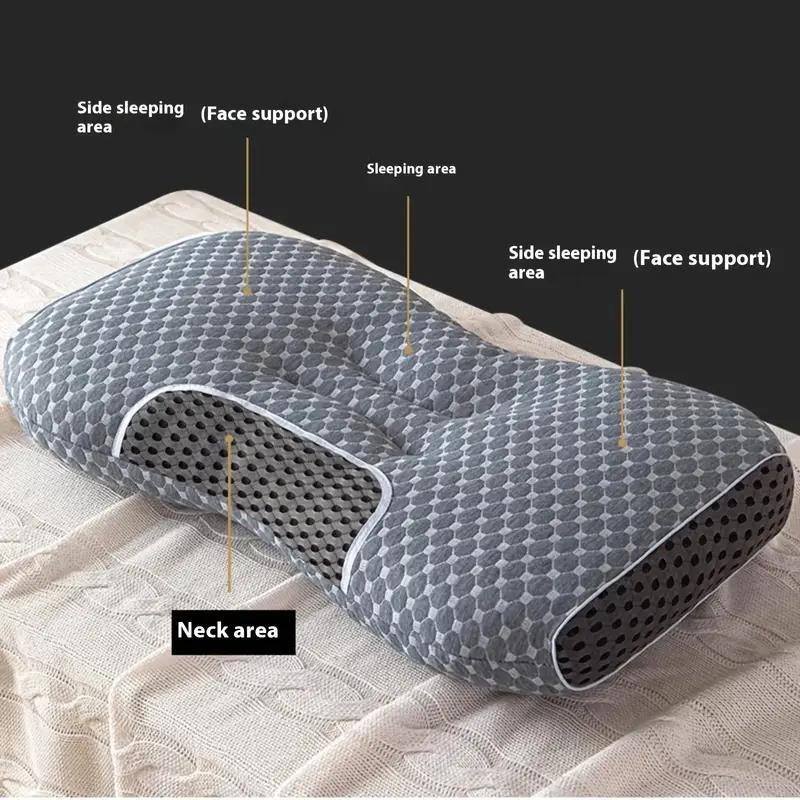1/2pcs Knitted Vertebra Protection Pillows, 1000G Filling Upgraded Version, Ergonomic for Sleeping, Sleep Massage Pillow Core, Durable Fabric, Household Pillow Moisture Absorption Breathable Bedding Living Room Bedroom Decorative Pillow, christmas gifts,