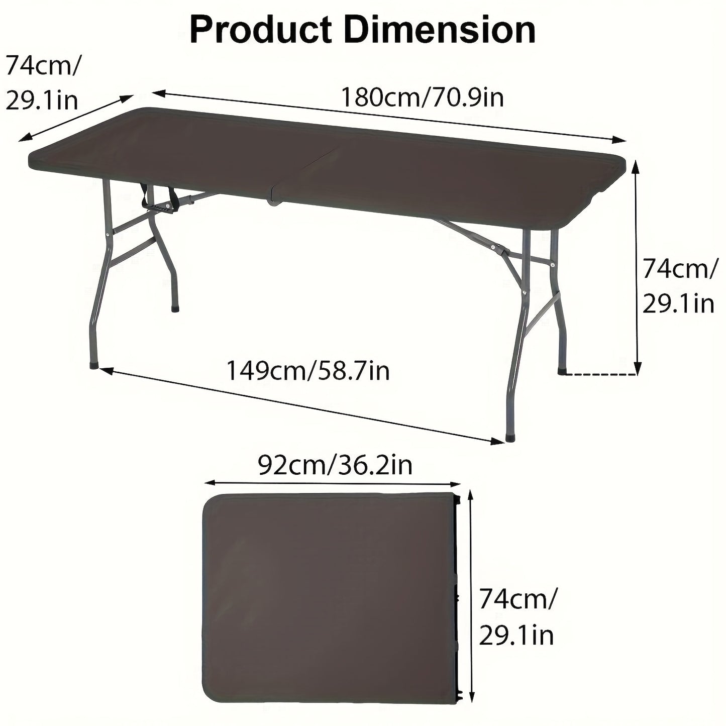 Outdoor Folding Table 4FT 6FT Portable Plastic Camping Dining Party Table with Carrying Handle Fold Up Table for Picnic BBQ Beach Backyard Events Wedding Market Stall Commercial Use Canada