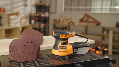 Random Orbital Sander 3A 13000RPM – 6 Variable Speeds, 12pcs Sandpapers, 5in Pad, Dust Collection, Electric Sander for Wood Metal PVC Woodworking Canada