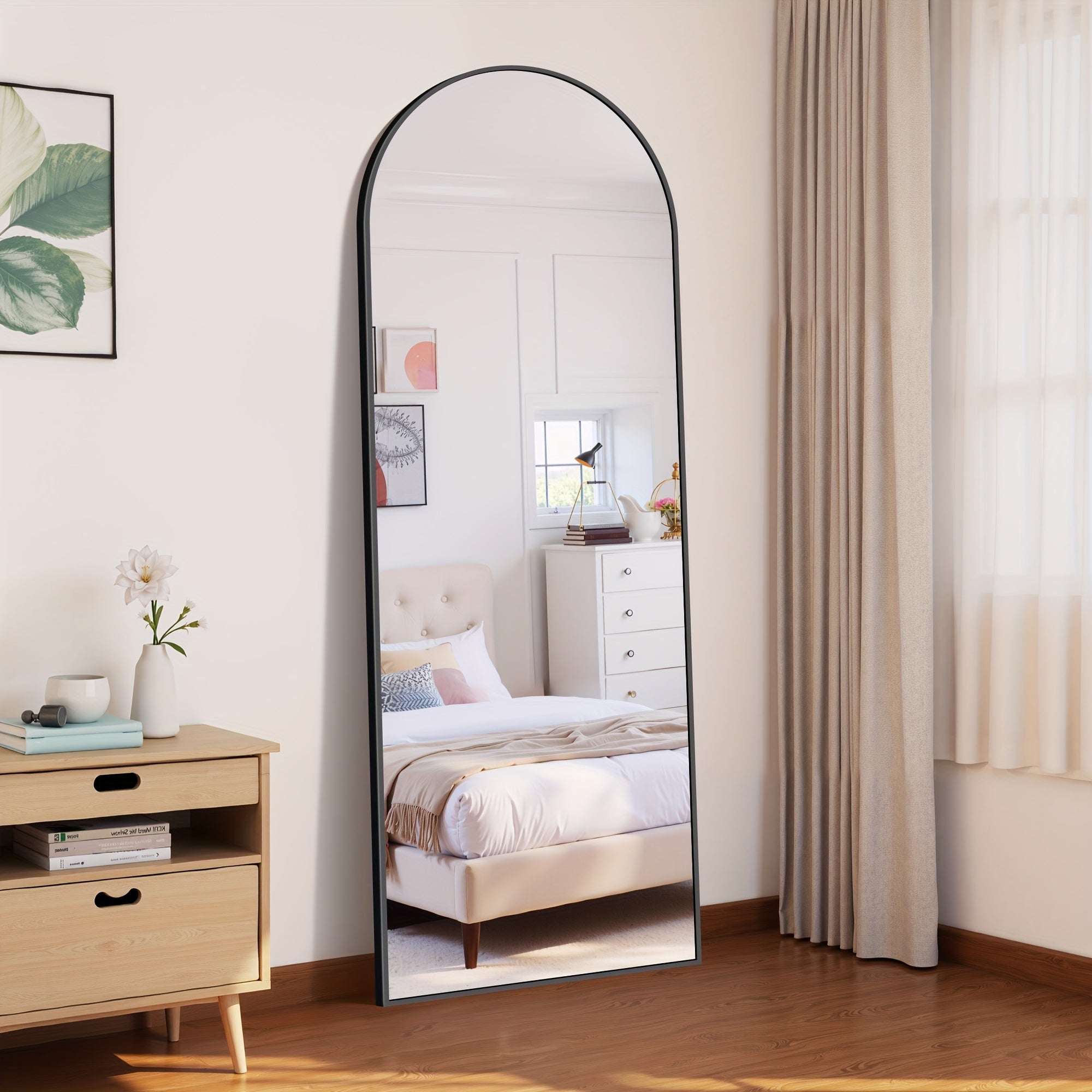 Arched Full Length Mirror 71"x26" with Stand, Freestanding & Wall-Mounted Floor Mirror for Bedroom, Living Room & Entryway – Full Body Mirror