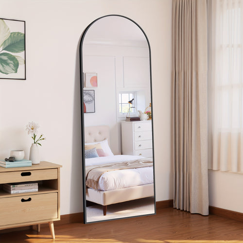 Arched Full Length Mirror 71"x26" with Stand, Freestanding & Wall-Mounted Floor Mirror for Bedroom, Living Room & Entryway – Full Body Mirror