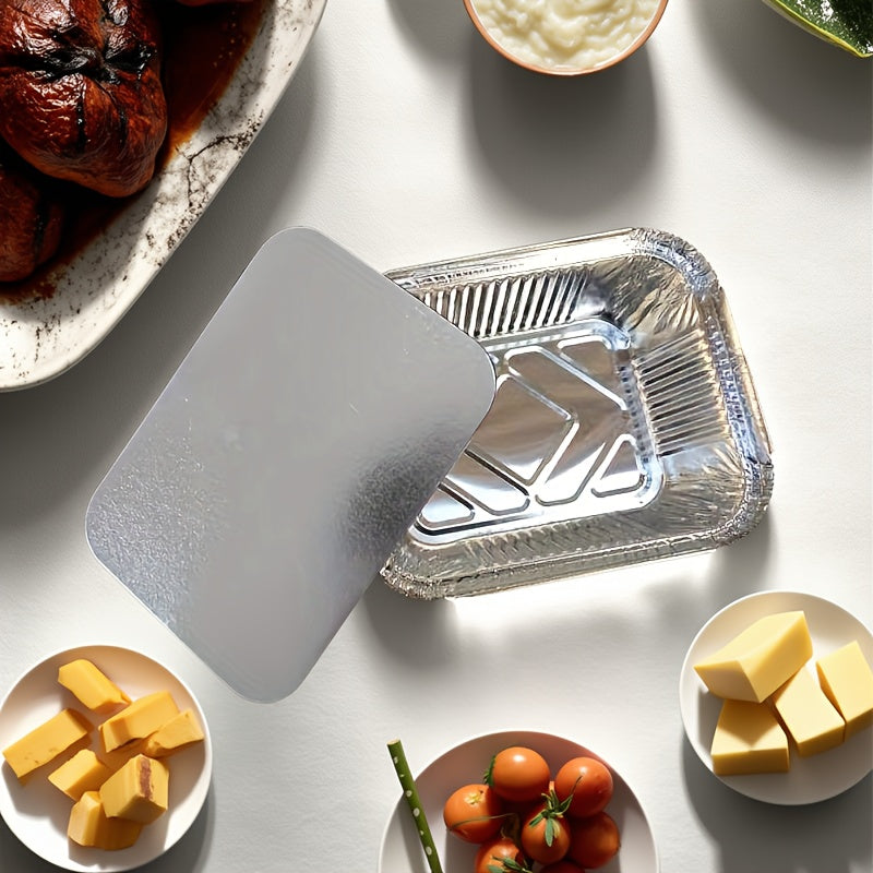 Disposable Aluminum Foil Pans with Lids 40-Pack – 7.2"x5.3" Baking Pans with Cardboard Lids, Meal Prep Freezing Takeout Lunch Boxes, Heat & Cold Preservation Kitchen Accessory | ShopVora CA