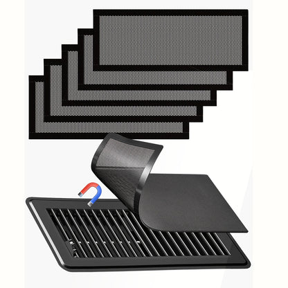 Insect & Rodent Proof Magnetic Vent Covers 6-Pack – 4x10" Heavy-Duty PVC Grid Screen for Floor, Ceiling & Wall HVAC Registers, White or Black, Easy No-Tool Install