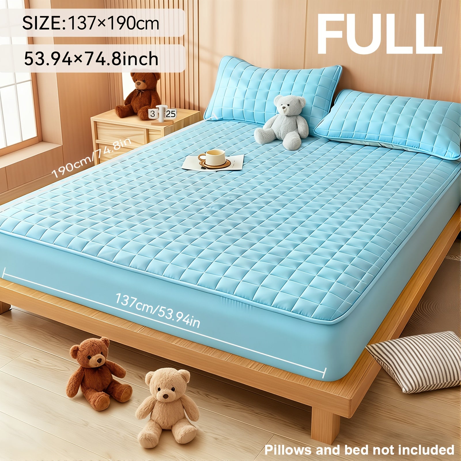 Thicken Waterproof Mattress Protective Cover - Home Fitted Sheet Set The Mattress Topper Fits Tightly to The Bed, for Bedroom, Guest Room, Hotels, Comfortable And Durable, Breathable, for Twin&Full&Queen&King, Christmas&Halloween Gift