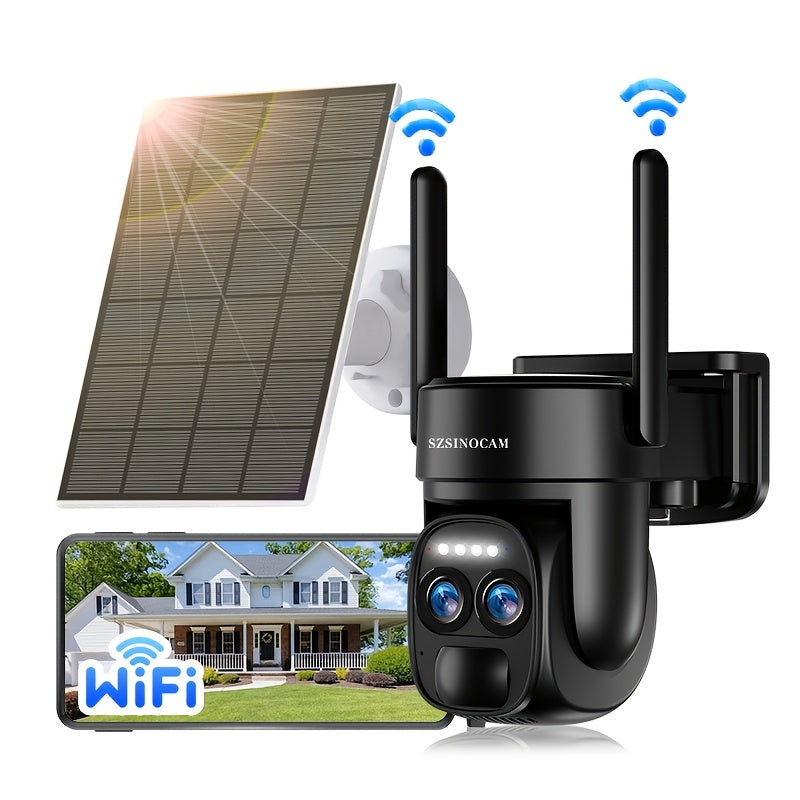Outdoor 360° with PTZ (Pan/Tilt/Zoom), Color Night Vision, Spotlight Alarm, Motion Detection, Two-Way Audio,, App-Controlled Battery- Cam Suitable for /Outdoor Use