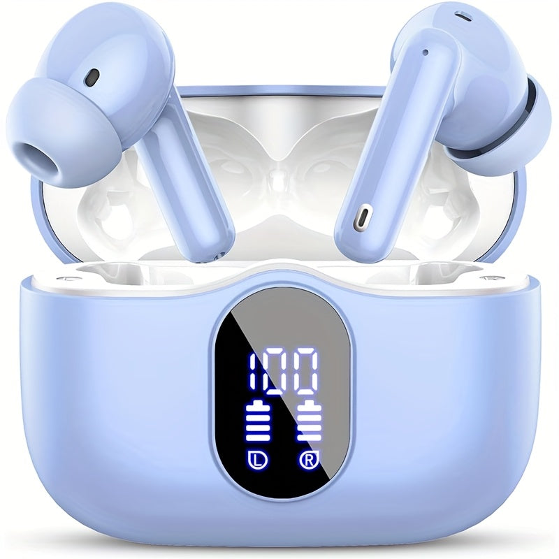 ENC Noise Cancelling Earbuds Bluetooth 5.3 with 36H Playtime LED Charging Case, Rich Bass Sound ENC Microphone Wireless Earphones – Compatible with Android iOS iPhone | Canada