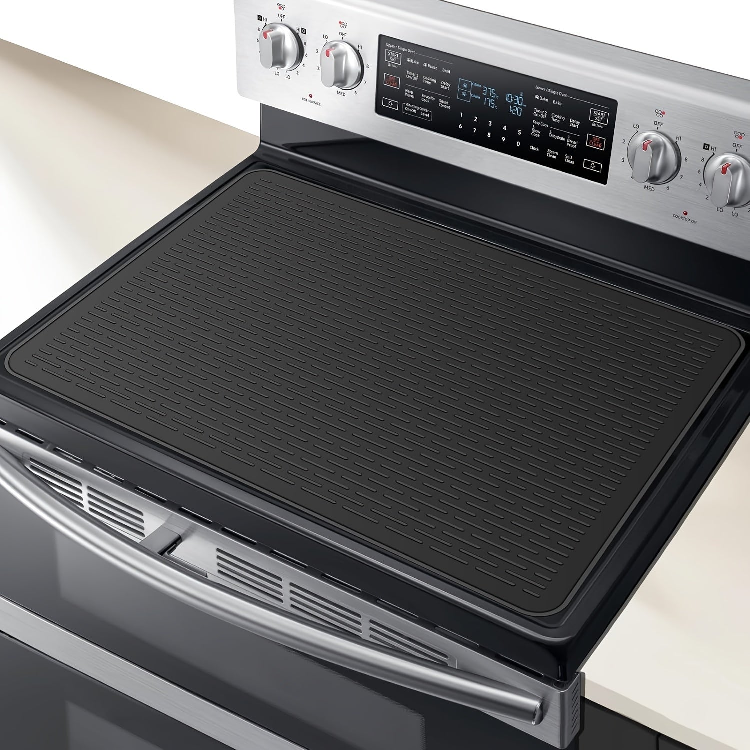 Foldable Silicone Cooktop Protector Mat 28"x20" – Heat Resistant Electric Stove Top Cover for Ceramic & Glass Cooktop, Multipurpose Dish Drying Mat, RV Stovetop Guard & Kitchen Counter Extender