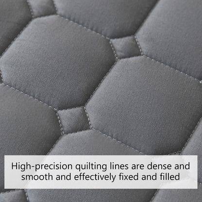 Waterproof Fitted Sheet Mattress Protector – Soft Quilted Breathable Bed Cover, Machine Washable, Fade-Resistant, Twin Full Queen King, Grey White Blue Black