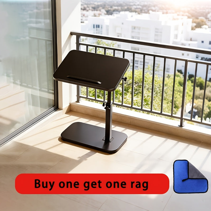 Adjustable Height Side Table with Metal Frame & Wooden Top – Movable Modern End Table for Living Room Bedroom Office Corner Coffee Table
