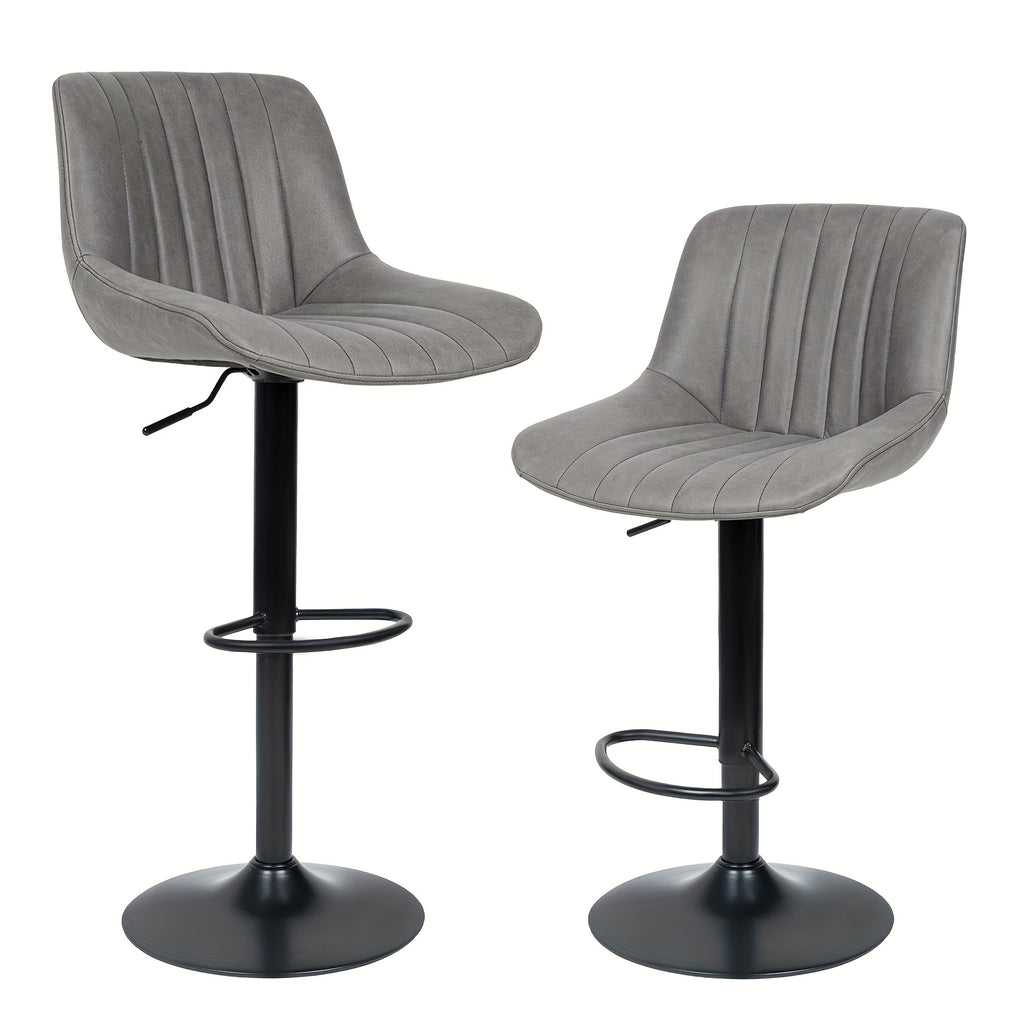 Nalupatio Bar Stools Set of 2 Adjustable Counter Height Swivel Fabric Seat with Ergonomic Back Support - Modern Kitchen Island Chairs for Home & Dining Room, Canada