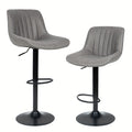 Nalupatio Bar Stools Set of 2 Adjustable Counter Height Swivel Fabric Seat with Ergonomic Back Support - Modern Kitchen Island Chairs for Home & Dining Room, Canada