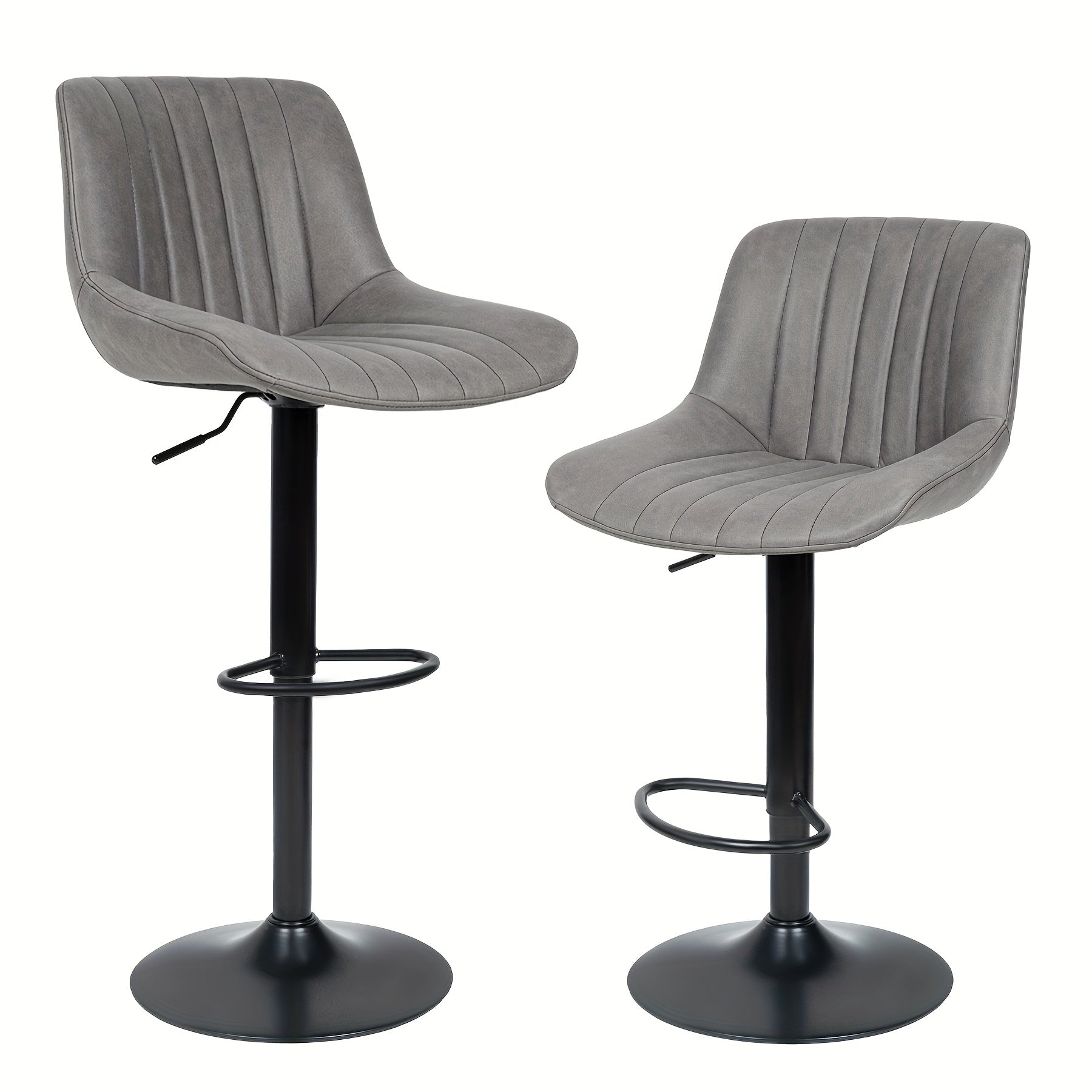 Nalupatio Bar Stools Set of 2 Adjustable Counter Height Swivel Fabric Seat with Ergonomic Back Support - Modern Kitchen Island Chairs for Home & Dining Room, Canada