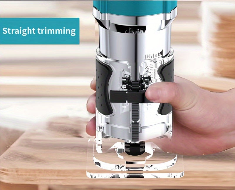 Woodworking Edge Trimming Machine Kit - Compact 800W Wood Carving Machine - 35, 000 RPM with Edge Guide And Roller Guide for Precision Trimming And Carving