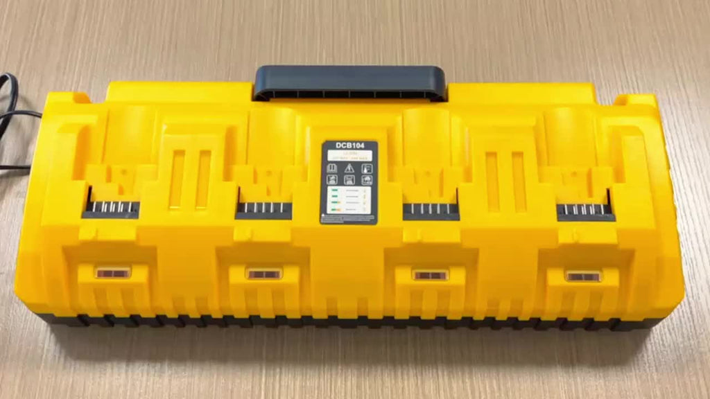 4-Port DeWalt Battery Charger Station – 12V/20V MAX Replacement for DCB104, 3A Fast Charge, USB & Type-C Ports, Wall-Mount & Portable, Compatible with DCB127 DCB200 DCB203 DCB606 & More