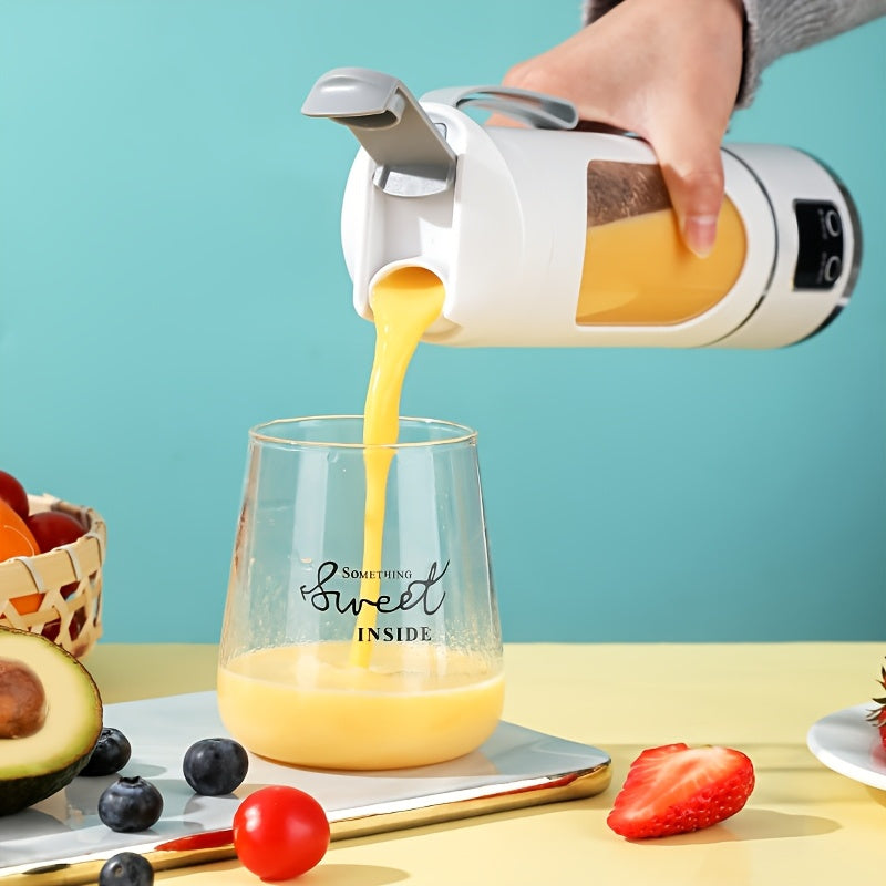 Portable USB Rechargeable Blender With LED Display - 15.22oz, Ideal For Smoothies & Fresh Juice, Compact Design For On-the-Go Nutrition
