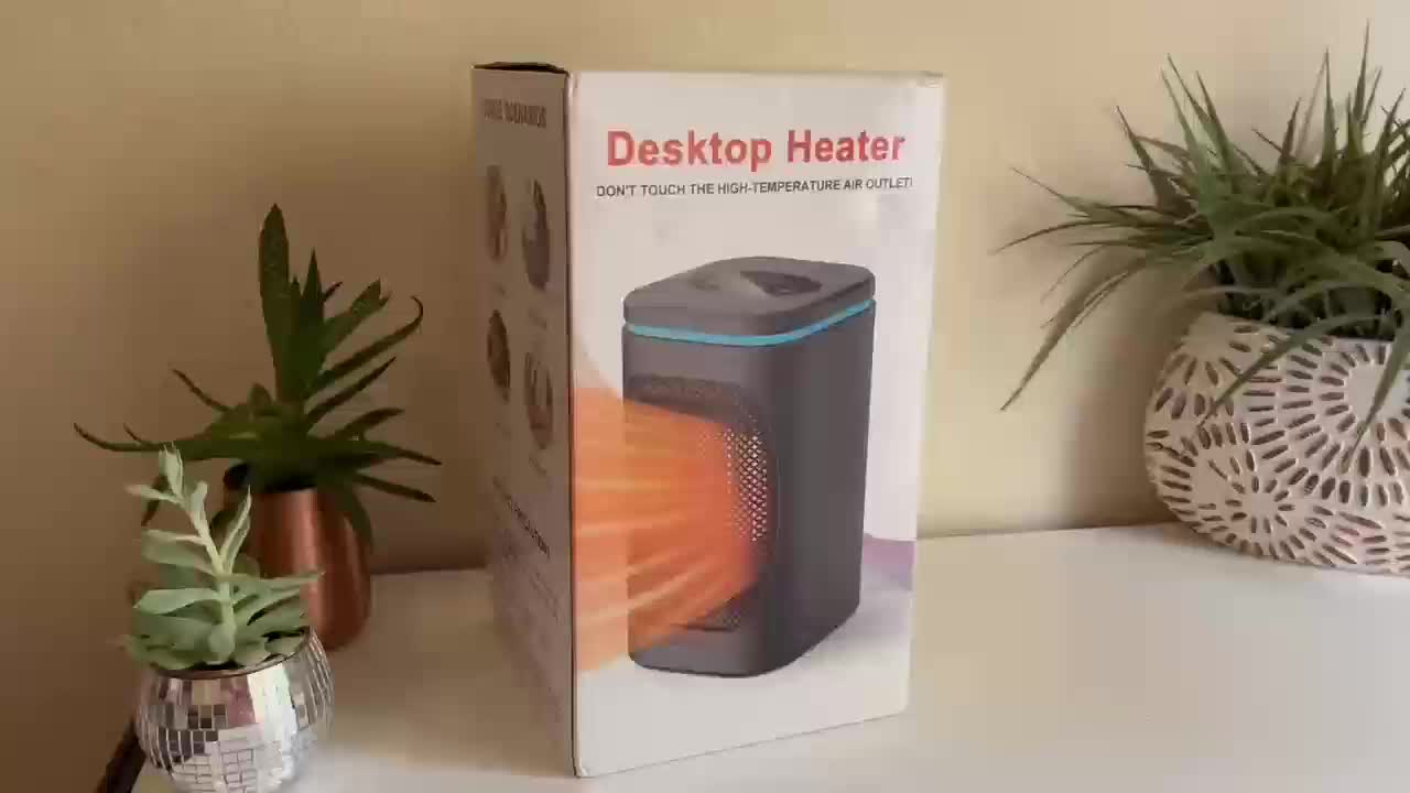Portable Space Heater 1500W PTC Indoor – Freeice Electric Heater with Coloured Light, Remote Control, Timer, Digital Display & Overheat Protection for Bedroom, Home & Office