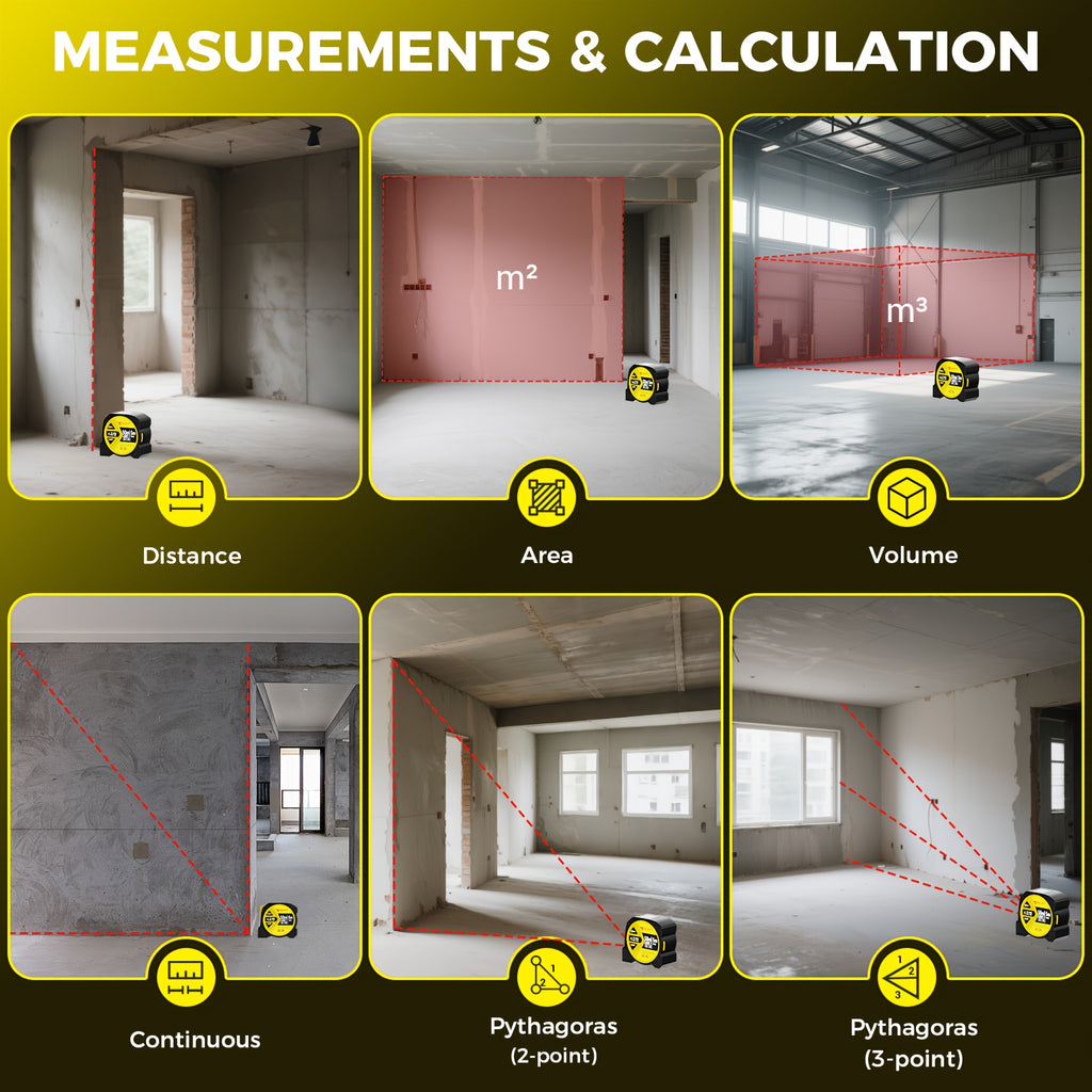 Measuring Tape New Model with USB Chargingdigital Measuring Tape, Laser Tape Measure with High Precision And Multi-function Three-in-one Infrared High-definition Intelligent Digital Display. Measuring Distance/Area/Volume, for Husband, Friends