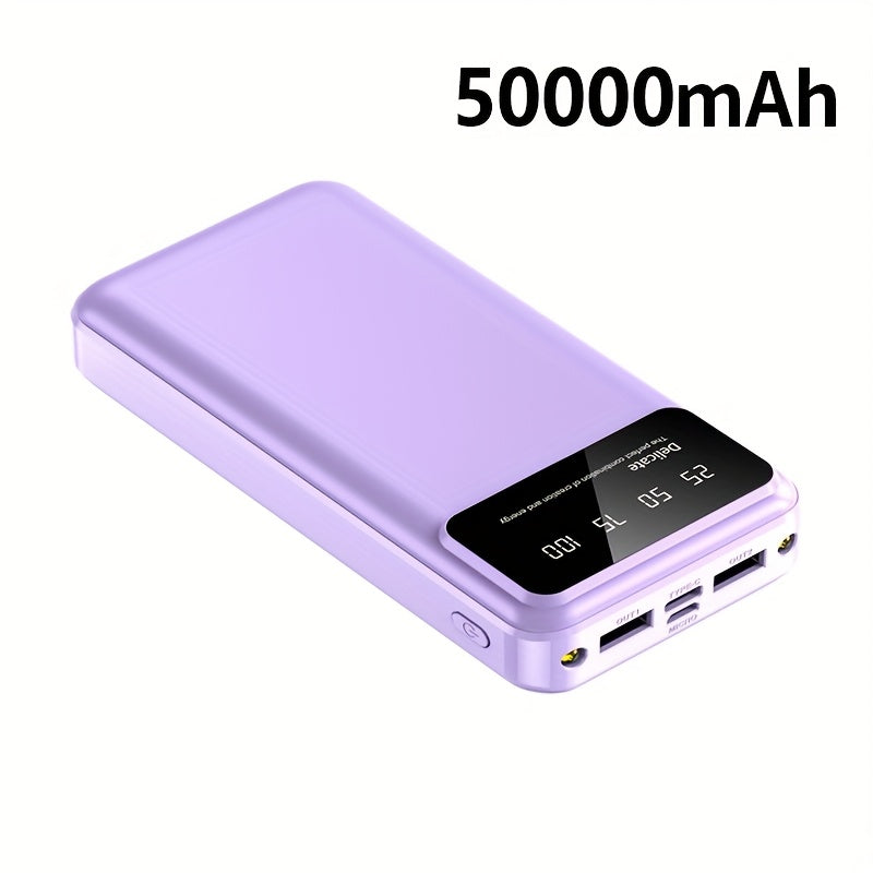 50000mAh Large Capacity Portable Power Bank with LED Display, Flashlight & Fast Charging – Emergency Backup Battery for Phones, Tablets & Electronics, Camping & Travel